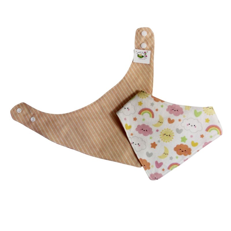 NSP111N Peach Rainbow Bandana Bib
