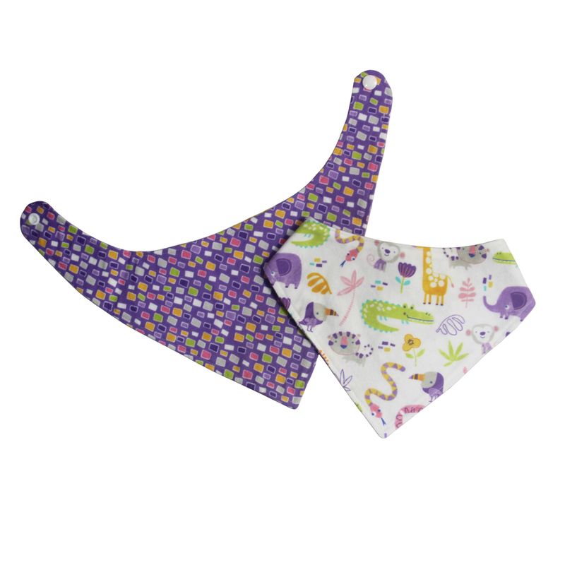 NSP120N Purple Zoo Bandana Bib