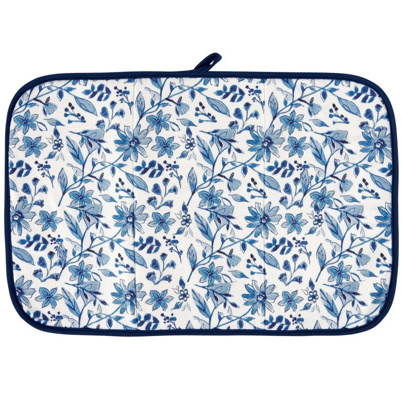 KEDRY_261 Blue Floral Drying Mat