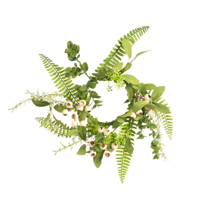 1B300CRP Fern Candle Ring with Blue Pods