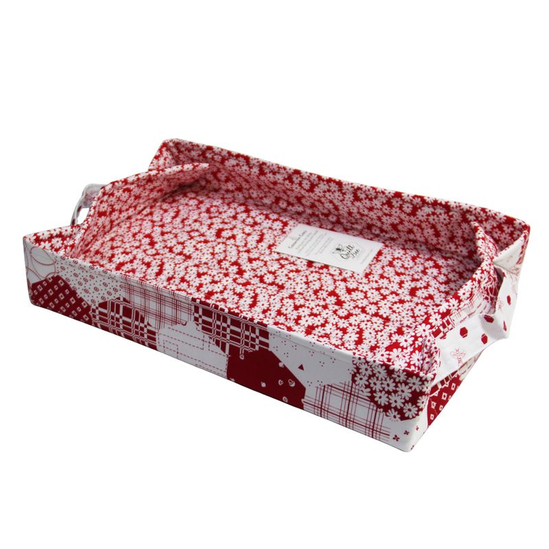 KL877Cz Red and White Hex Casserole Cozy