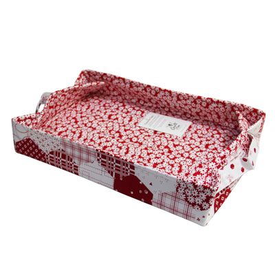 KL877Cz Red and White Hex Casserole Cozy
