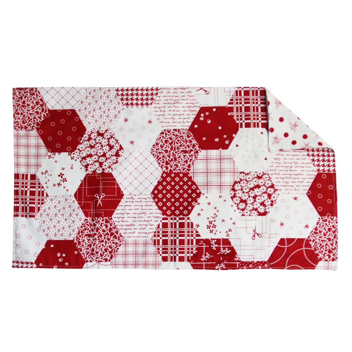KL877M Red and White Hex Place Mat