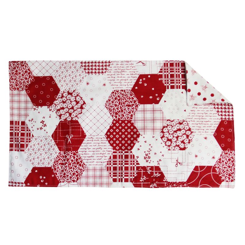 KL877M Red and White Hex Place Mat