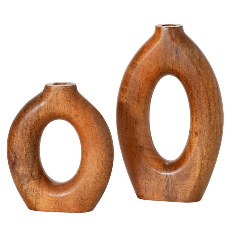 G2290 Wood Oval Vases