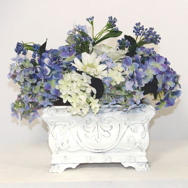 1B147 Lavender Hydrangea Rectangle Pot