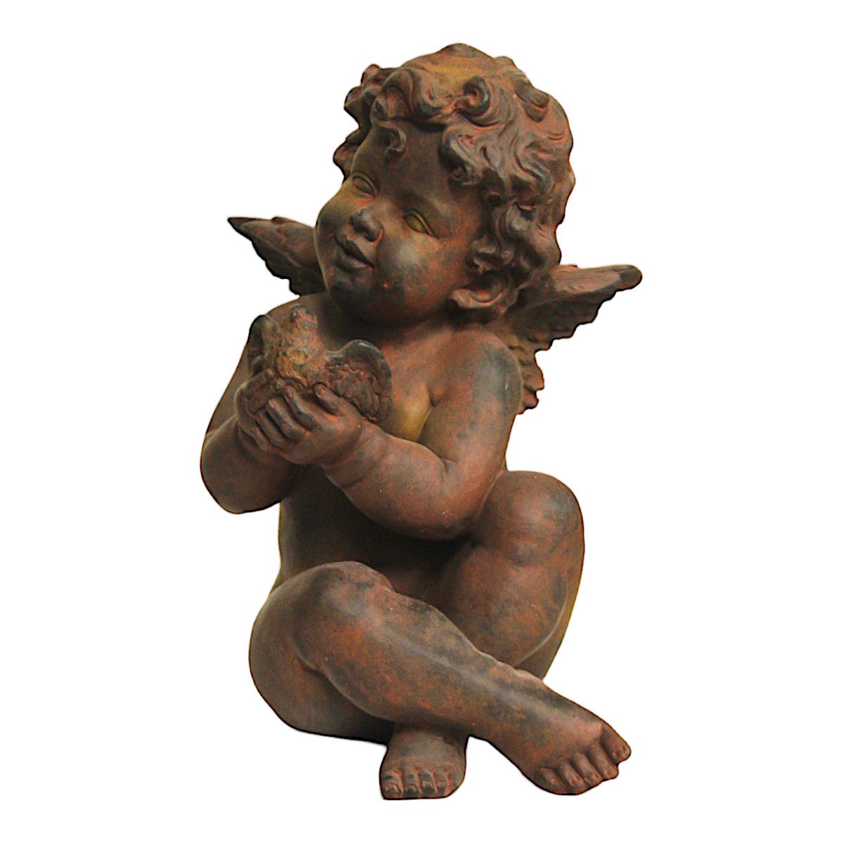 GA3907B Garden Discovery Cherub with  Bird