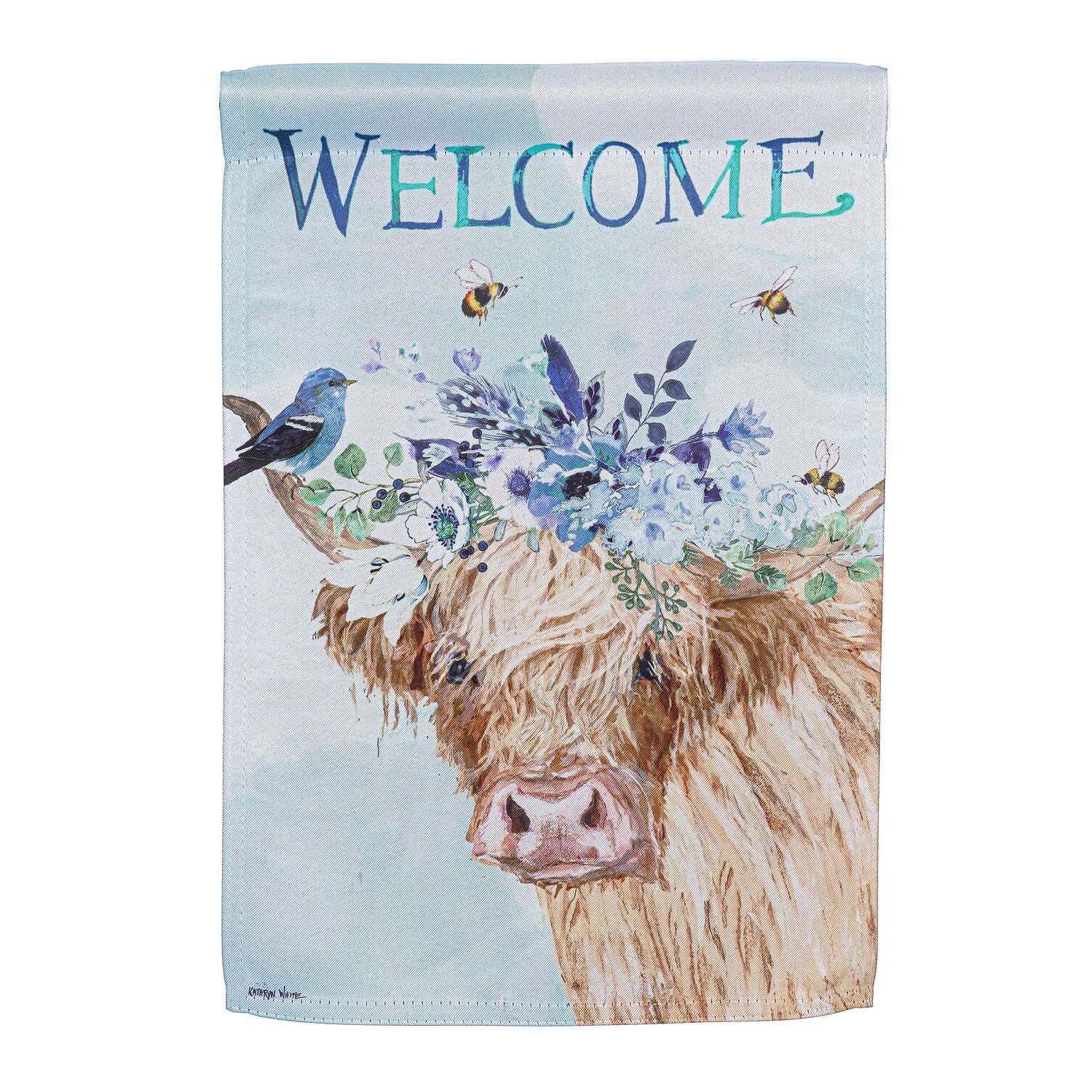 DO311G Highland Cow Garden Flag