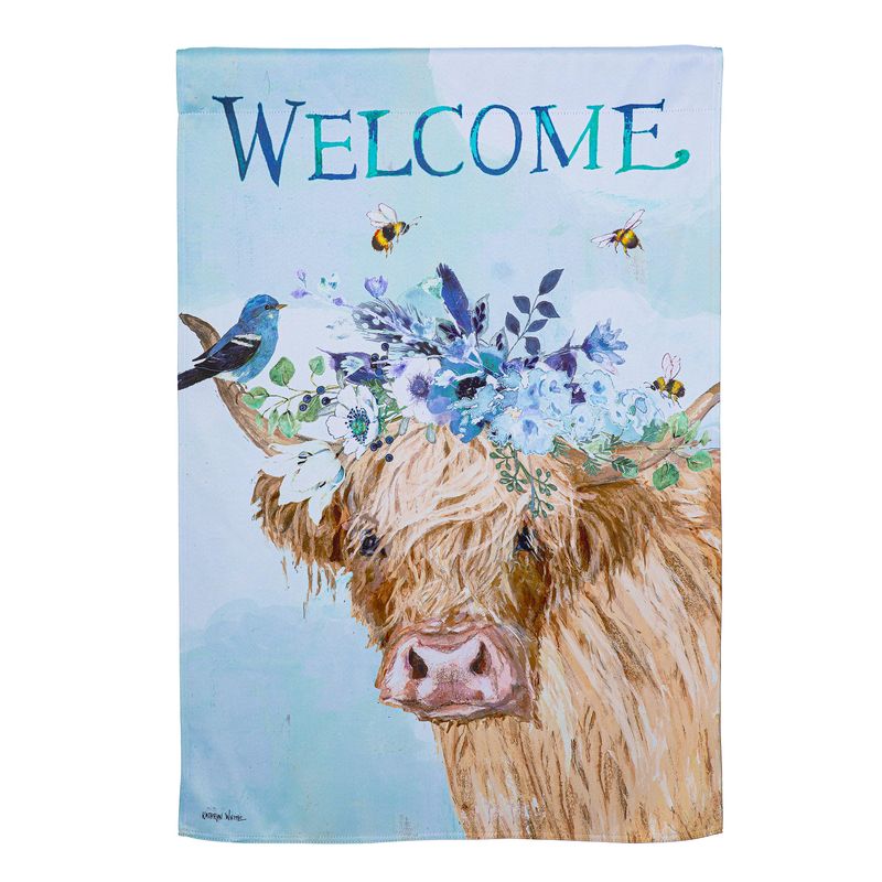 DO311F Highland Cow House Flag