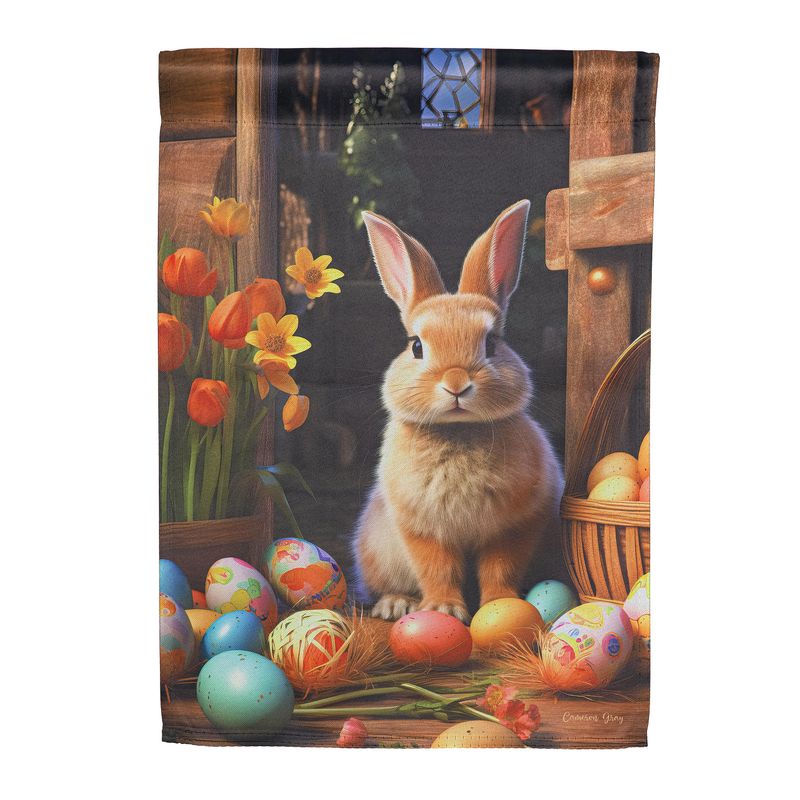 DO313G Bunny with Eggs Garden Flag