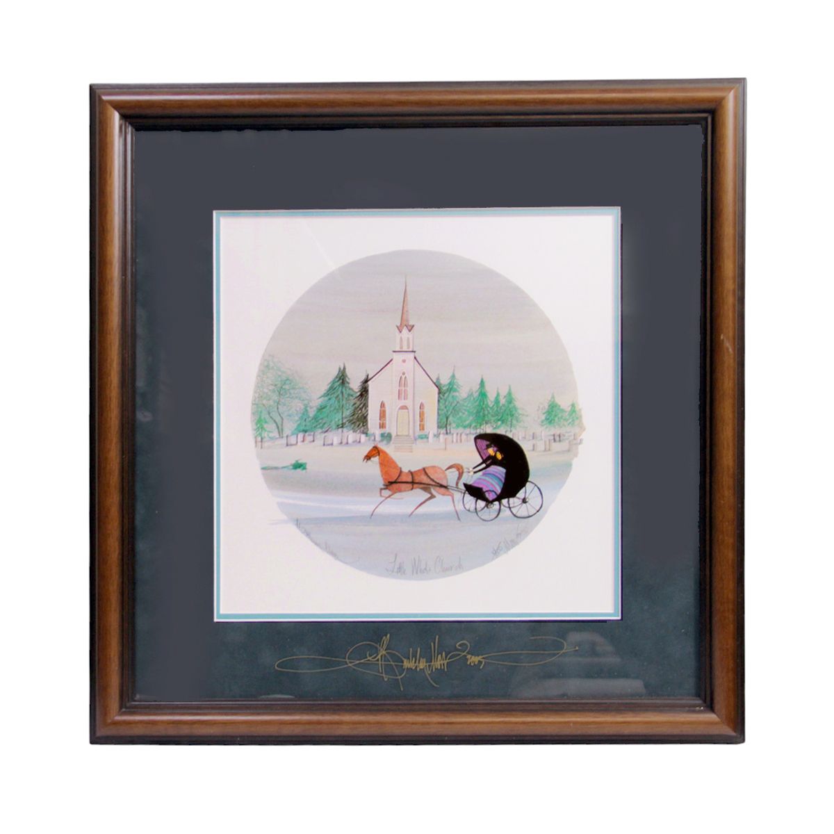 TG228 Little White Church - P Buckley Moss - Framed Print