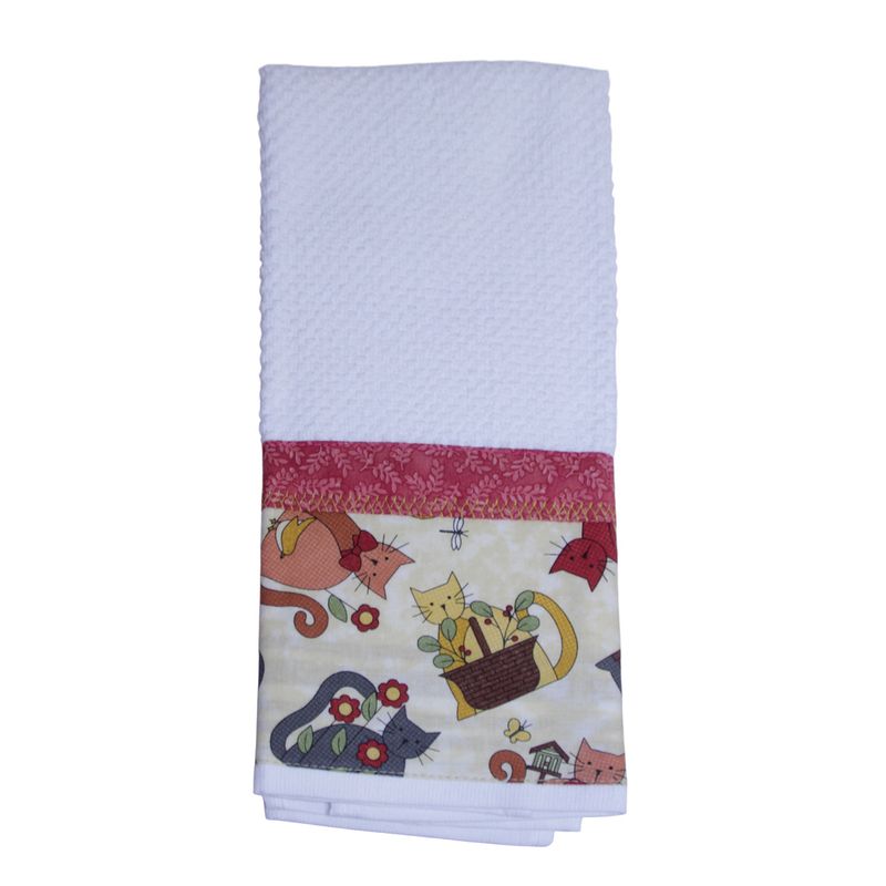 KL855T  Burgundy Cat Hand Towel