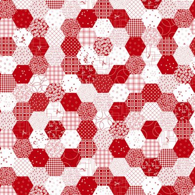 KL877Q Red Hexagons Table Square