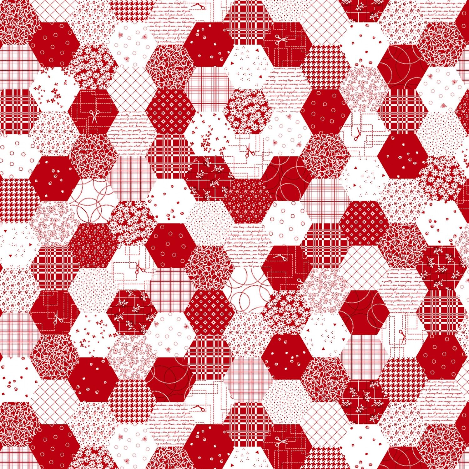 KL877Q Red Hexagon Square