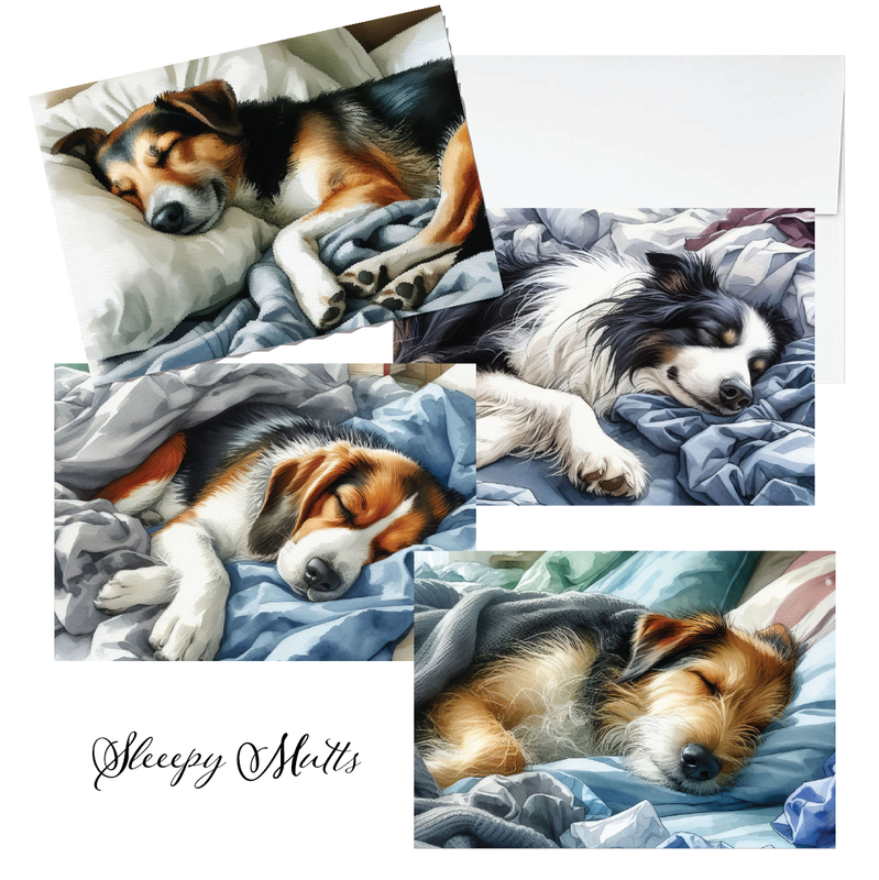 ZN_507 Sleepy Mutt Notecards