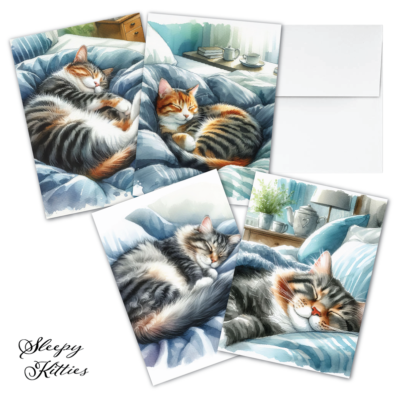 ZN_509 Sleepy Kitties Notecards