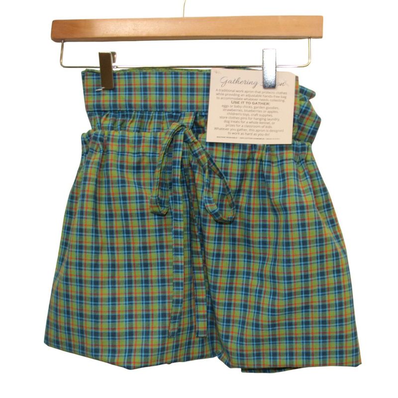 KL905GA  Gathering Apron - Green Blue Plaid