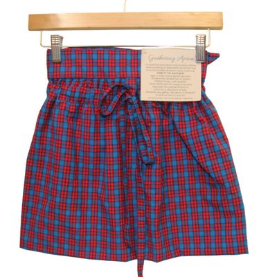KL907GA Gathering Apron - Red Blue Plaid KL907GA Gathering Apron - Red Blue Plaid