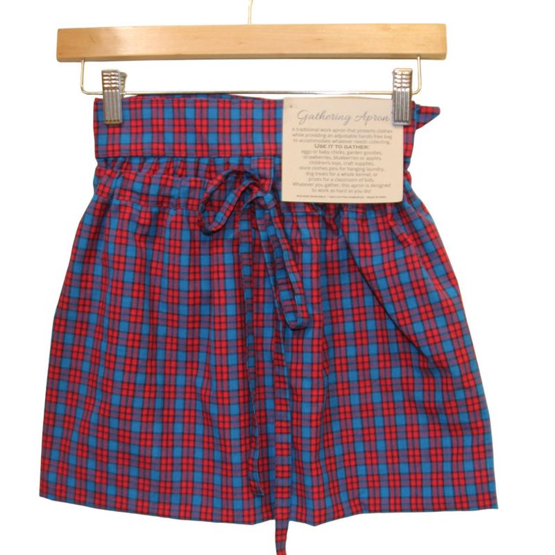 KL907GA  Gathering Apron - Red Blue Plaid