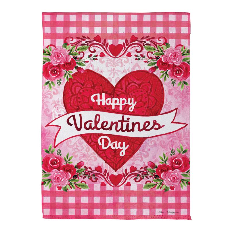 DO318G Checkered Heart Garden Flag