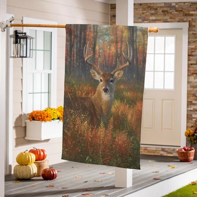 DO315F Fall Deer House Flag