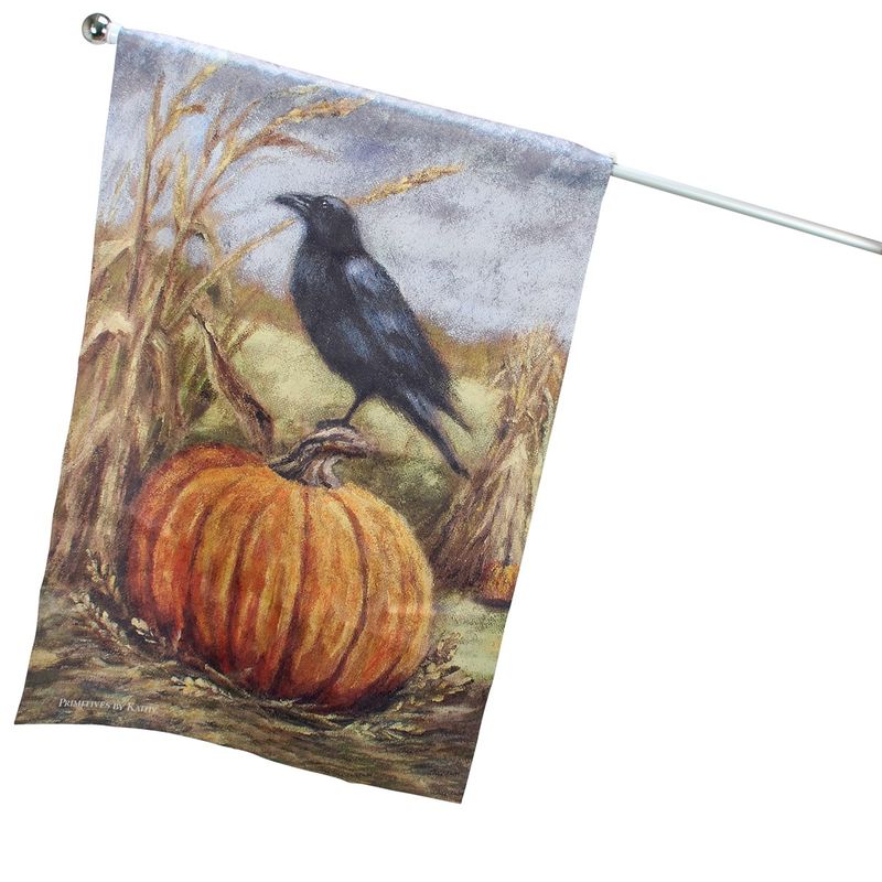 DO003F Crow on Pumpkin House Flag