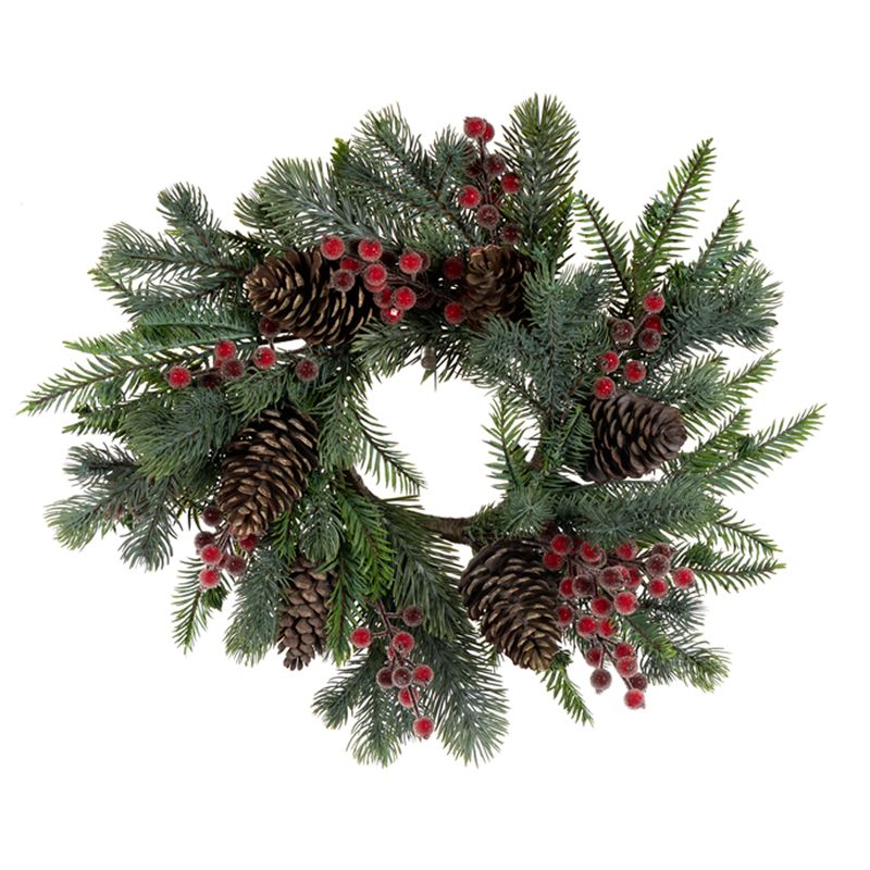 1BW336W Candle Wreath Red