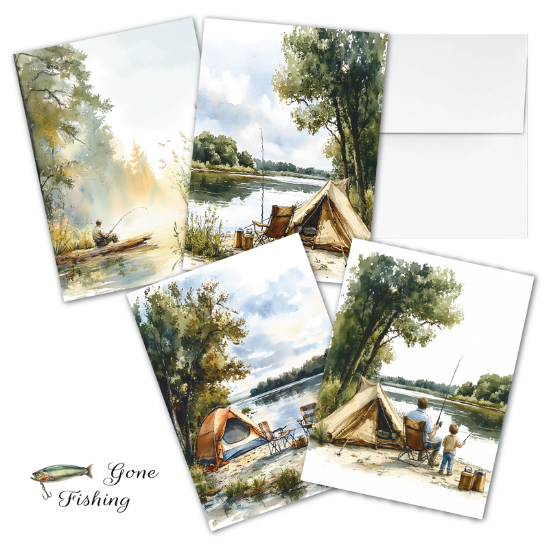 ZN_401 Gone Fishing Notecards