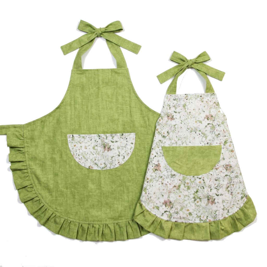 KL812KA Green Floral Apron