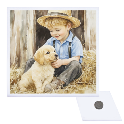 ZM502 Amish Children Magnet