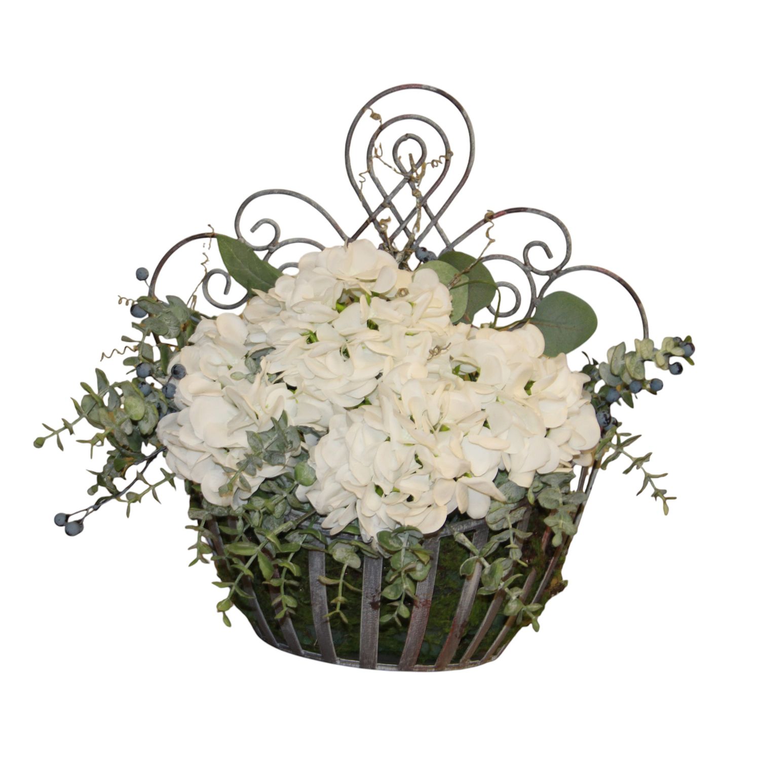 1B952 Wall Basket Hydrangea Bouquet