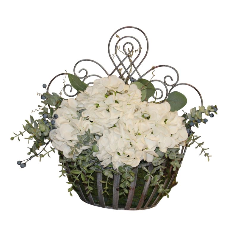 1B952 Wall Basket Hydrangea Bouquet