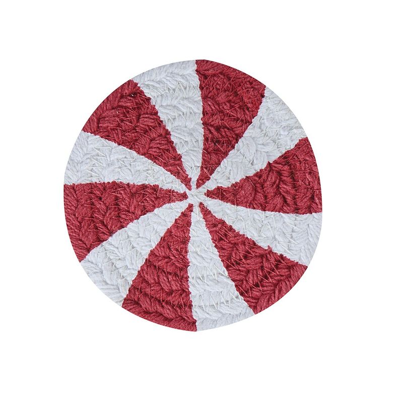BI520T Peppermint Candy Braided Trivet