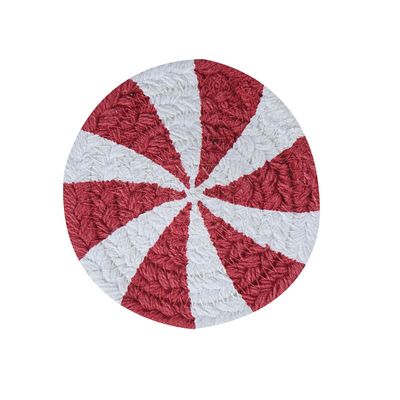 BI520T Peppermint Candy Braided Trivet BI520T Peppermint Candy Braided Trivet