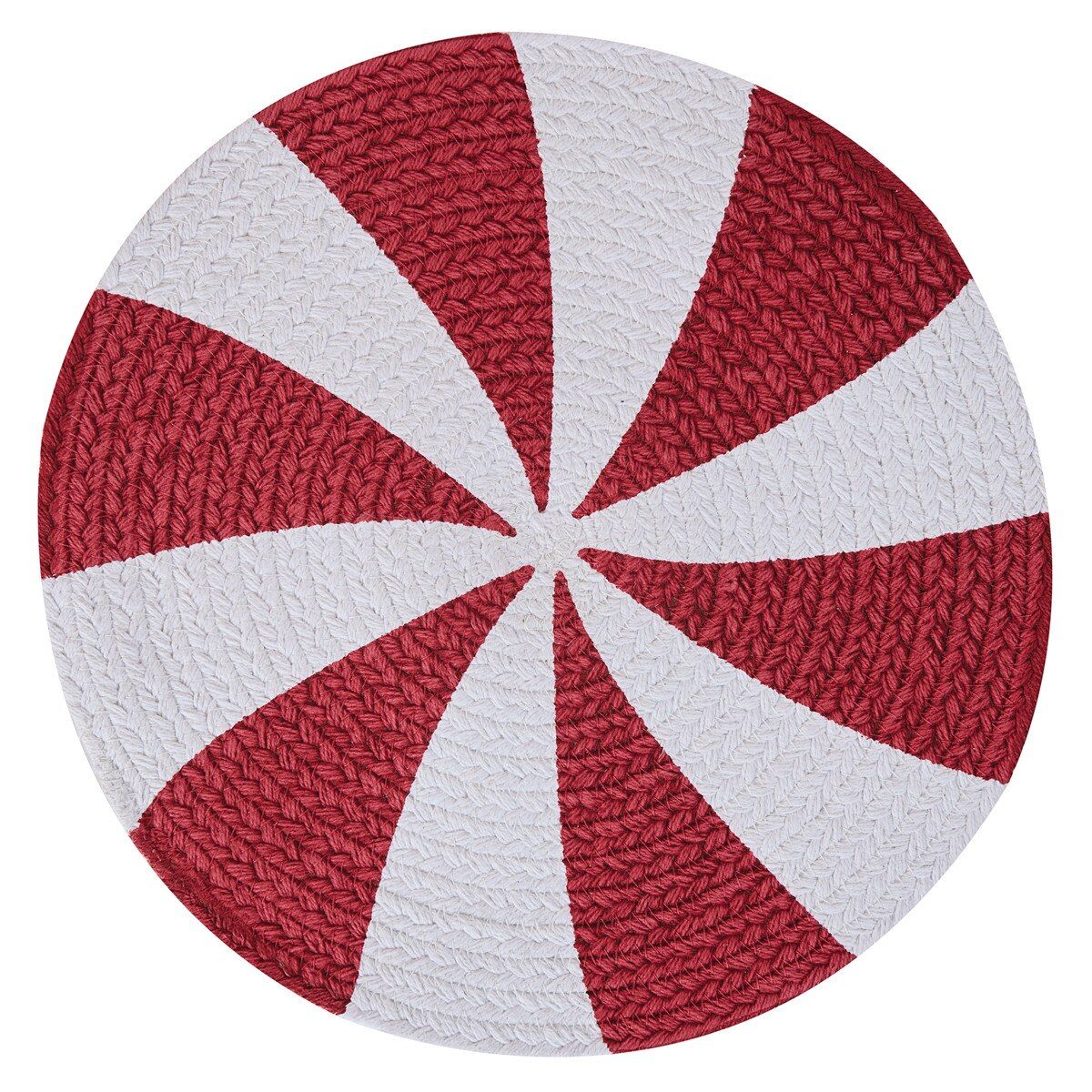 BI520R Peppermint Candy Print Braid Placemat BI520R Peppermint Candy Print Braid Placemat