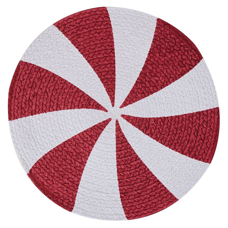 BI520R Peppermint Candy Print Braid Placemat
