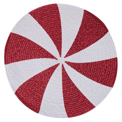 BI520R Peppermint Candy Print Braid Placemat BI520R Peppermint Candy Print Braid Placemat