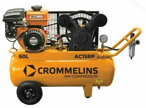 Crommelins Air Compressor Robin Petrol 60L 15.2cmfm