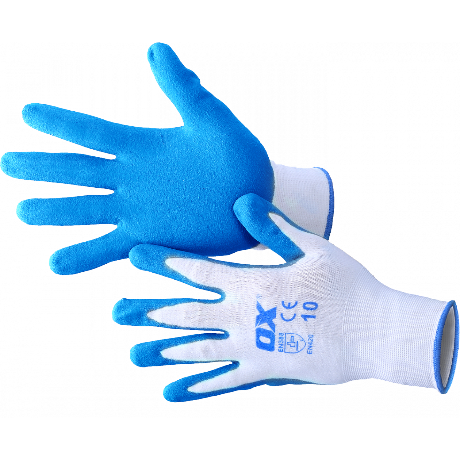 OX Polyester Lined Nitrile Glove Size 10 - 5 pack
