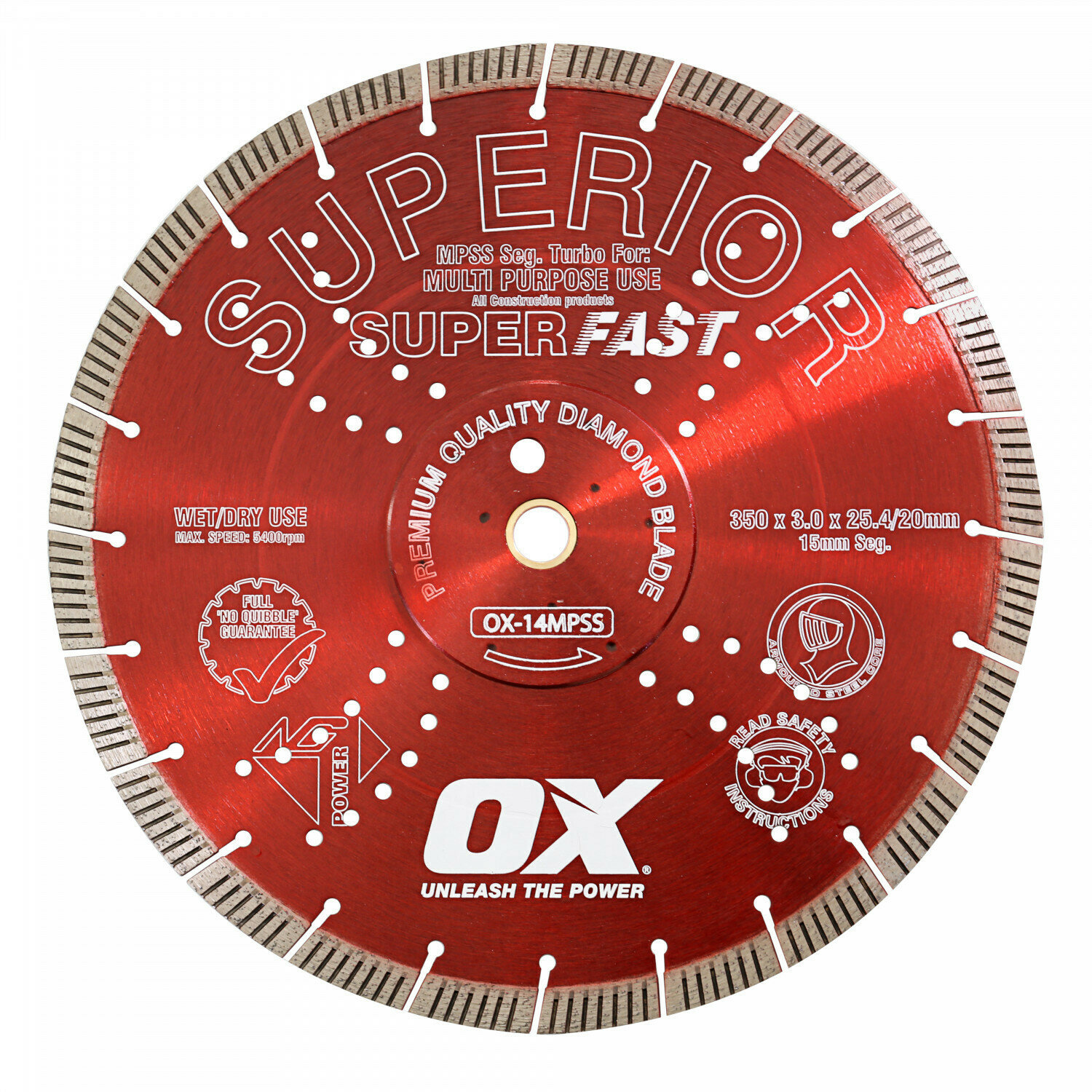 OX Pro MPSS 12&quot; Superfast Seg. Turbo Diamond Blade