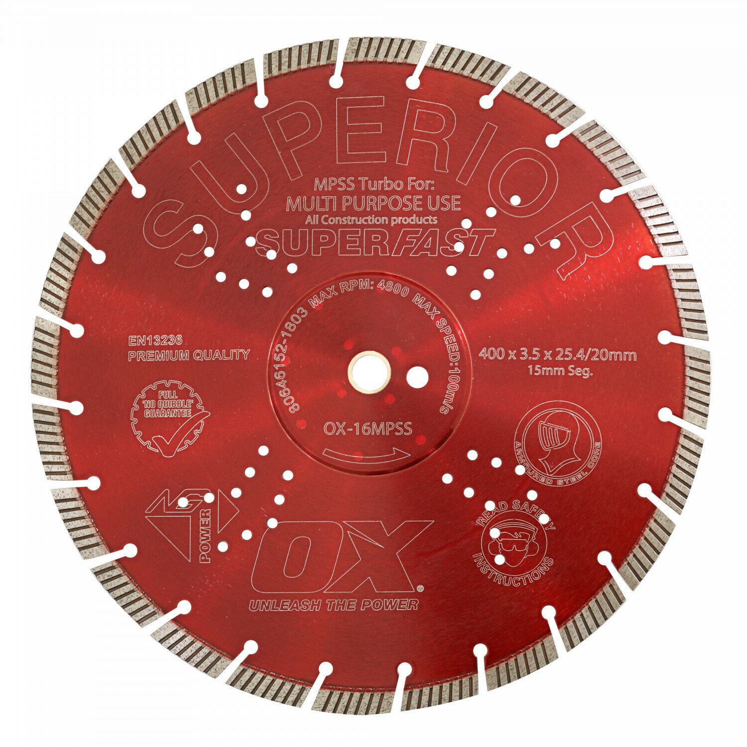 OX Pro MPSS 16&quot; Superfast Seg. Turbo Diamond Blade