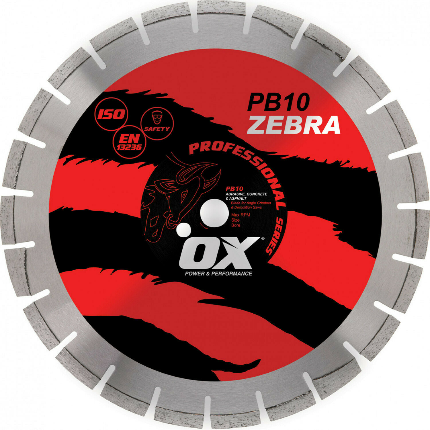 OX Pro PB10 14&quot; Segmented Diamond Blade - Abrasive