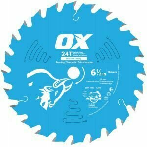 OX PRO WOOD CUTTING 24T TOOTH COATED SAW BLADE - 165mm