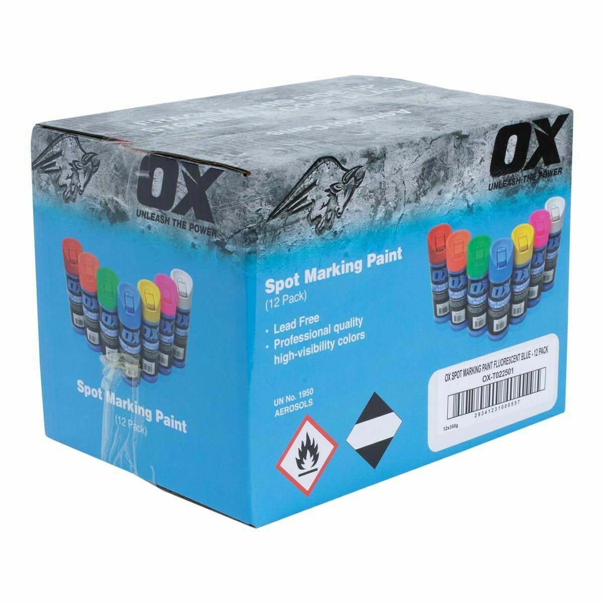 OX SPOT MARKING PAINT - 12pk Various Colours