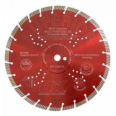 OX Pro MPSS 16&quot; Superfast Seg. Turbo Diamond Blade
