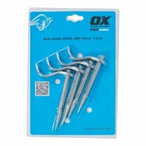 OX Professional Semi Round Dutch Pin Swivel Arm - 4pk