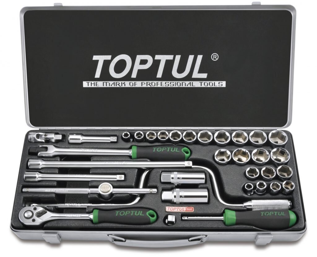 TOPTUL - 34 Piece 3/8 DR Deep AF Metric Socket Set