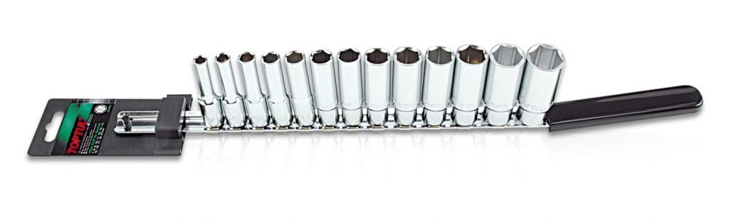 TOPTUL - 13 Piece 3/8 Drive Deep 6PT Metric Socket Set