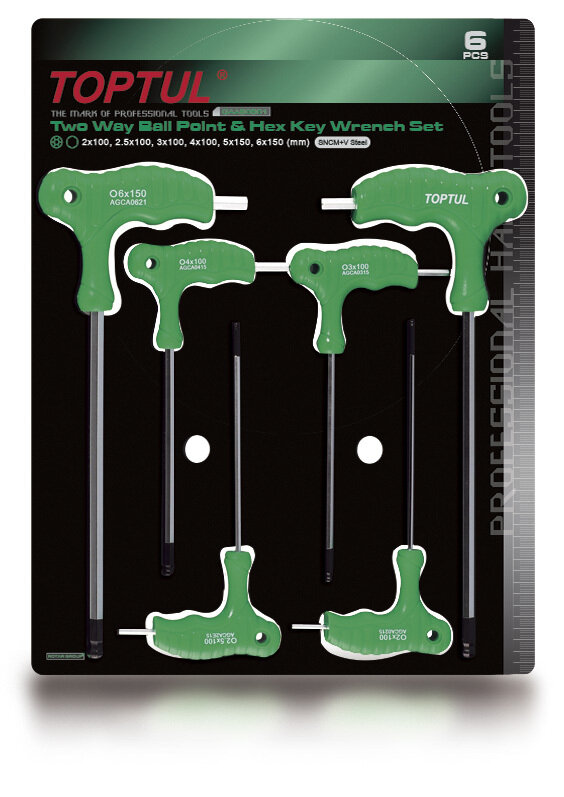TOPTUL - 6 Piece Two Way Ball End Key Set TOPTUL - 6 Piece Two Way Ball End Key Set