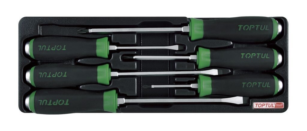 TOPTUL - 6 Piece Tang Thru Screwdriver Set